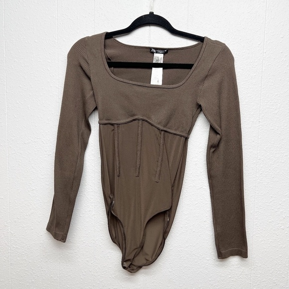 Zara Tops - Zara Chic Coquette Feminine Understated Sultry Mesh Womens Bodysuit Size Medium